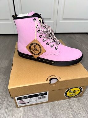 Dr. Martens Pink Lavender Sheridan Hi Suede Boot